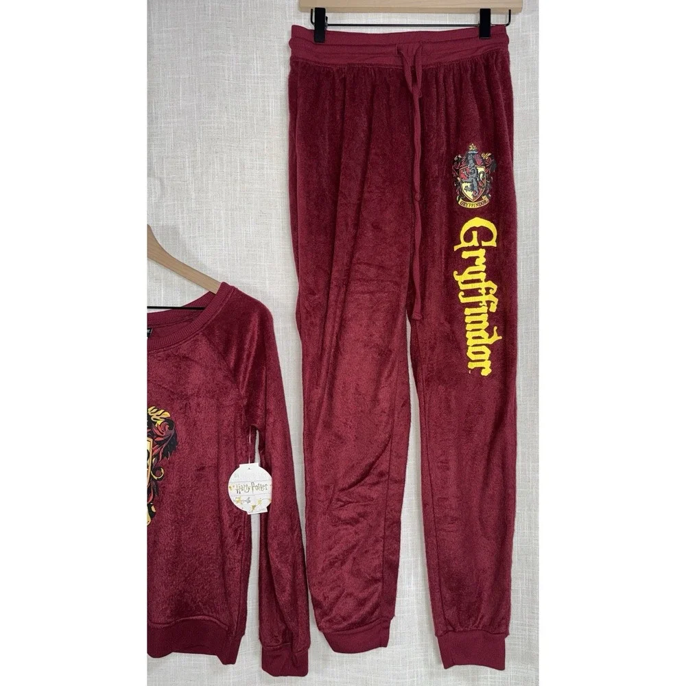 NWT Harry Potter Gryffindor Junior's Pajama‎ Set Fleece PJammy PJs Size S Small - Picture 2 of 5
